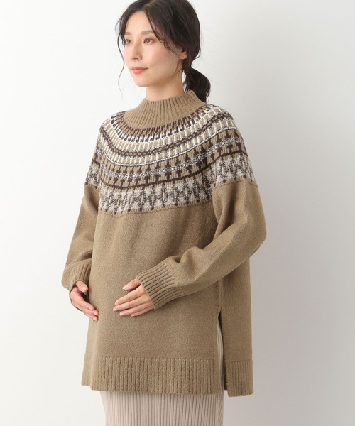 LEPSIM（レプシィム）の「マタニティ／ノルディックガラプルオーバー　168271（マタニティウェア/グッズ・レディース・ネイビー/キャメル/オフホワイト・FREE）」の9枚目の写真