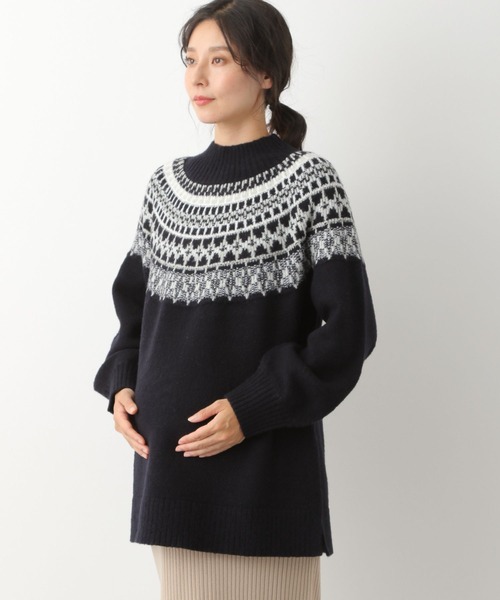 LEPSIM（レプシィム）の「マタニティ／ノルディックガラプルオーバー　168271（マタニティウェア/グッズ・レディース・ネイビー/キャメル/オフホワイト・FREE）」の10枚目の写真