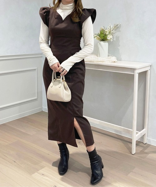 apres jour（アプレジュール）の「アソートロングジャンスカ【ZOZOTOWN限定アイテム】（ジャンパースカート・レディース・ブラック/ダークブラウン/ベージュ系その他/ピンク系その他・X-LARGE/フリー）」の2枚目の写真