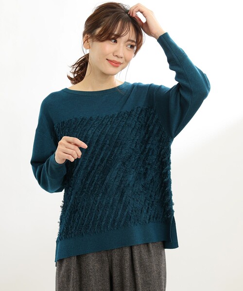 リフレクト　フリンジデザインニット Reflect（リフレクト）の「◇【SALEお買い得/WEB限定カラーあり/洗える