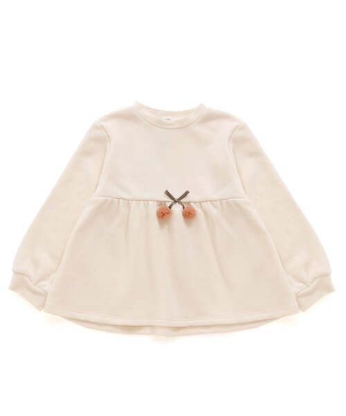 Seraph（セラフ）の「ペプラムさくらんぼトレーナー（スウェット・キッズ・キナリ/ラベンダー/ネイビー・100/110/120/130/90/95/140/80）」の2枚目の写真