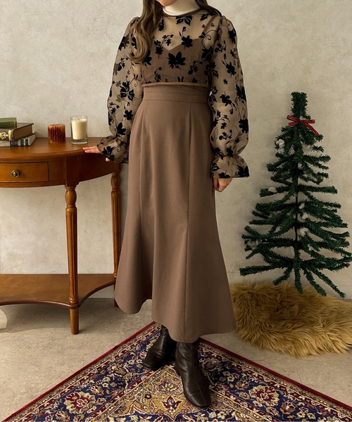 apres jour clair（アプレジュールクレア）の「【apres jour clair】【SETUP可能】マーメイドキャミワンピース【ZOZOTOWN限定アイテム】（ワンピース・レディース・ベージュ/ブラウン系その他/ブラック・X-LARGE/フリー）」の16枚目の写真