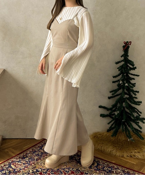 apres jour clair（アプレジュールクレア）の「【apres jour clair】【SETUP可能】マーメイドキャミワンピース【ZOZOTOWN限定アイテム】（ワンピース・レディース・ベージュ/ブラウン系その他/ブラック・X-LARGE/フリー）」の8枚目の写真