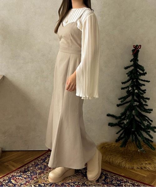 apres jour clair（アプレジュールクレア）の「【apres jour clair】【SETUP可能】マーメイドキャミワンピース【ZOZOTOWN限定アイテム】（ワンピース・レディース・ベージュ/ブラウン系その他/ブラック・X-LARGE/フリー）」の9枚目の写真