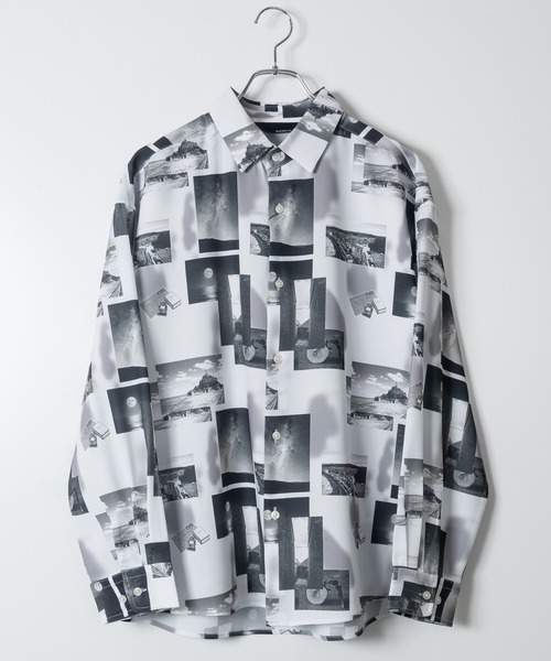 Naive magic（ナイーブマジック）の「【a】ナチュラルストレッチ バルーンスリーブ サイドスリット 長袖総柄シャツ（シャツ/ブラウス・メンズ・ホワイト/ブラック/ホワイト系その他/ブラック系その他/ブラック系1/ブラック系3/グレー/ホワイト系1/ホワイト系2/ブラック系2/ブラック系4/ブルー/ブルー系1/ブラック系5/ブラック系その他4/ホワイト系その他3/ブラック系その他5/ブラック系その他3/ホワイト系その他4/ホワイト系その他2/ブルー系その他5/ブラック系その他2・MEDIUM/LARGE/X-LARGE）」の5枚目の写真