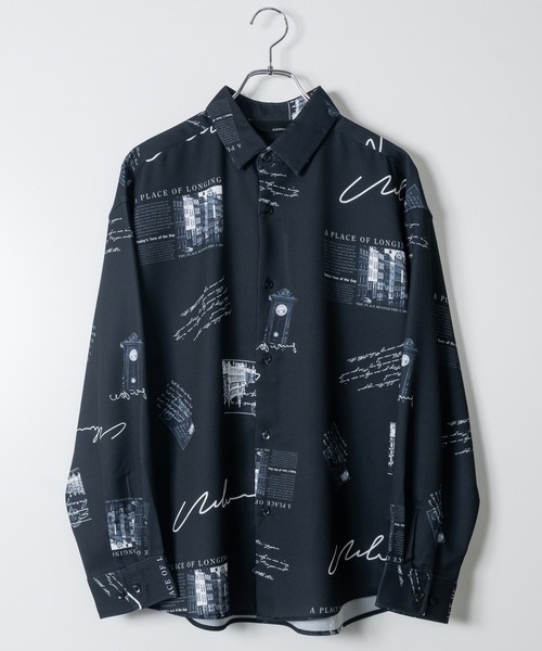 Naive magic（ナイーブマジック）の「【a】ナチュラルストレッチ バルーンスリーブ サイドスリット 長袖総柄シャツ（シャツ/ブラウス・メンズ・ホワイト/ブラック/ホワイト系その他/ブラック系その他/ブラック系1/ブラック系3/グレー/ホワイト系1/ホワイト系2/ブラック系2/ブラック系4/ブルー/ブルー系1/ブラック系5/ブラック系その他4/ホワイト系その他3/ブラック系その他5/ブラック系その他3/ホワイト系その他4/ホワイト系その他2/ブルー系その他5/ブラック系その他2・MEDIUM/LARGE/X-LARGE）」の10枚目の写真