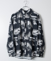 Naive magic（ナイーブマジック）の「【a】ナチュラルストレッチ バルーンスリーブ サイドスリット 長袖総柄シャツ（シャツ/ブラウス）」