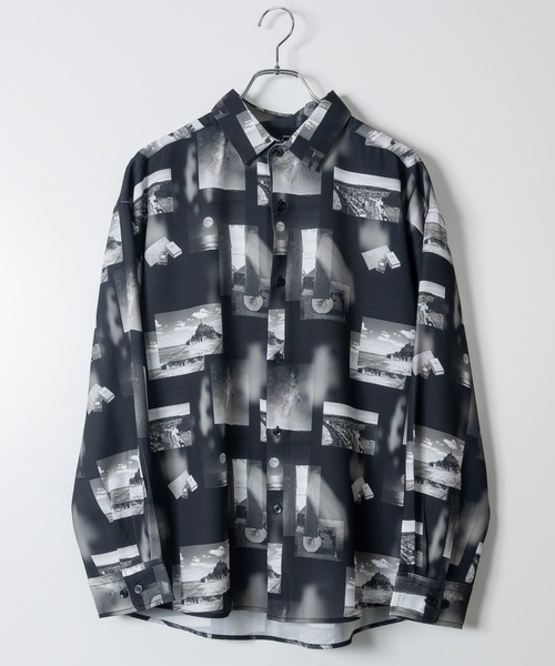 Naive magic（ナイーブマジック）の「【a】ナチュラルストレッチ バルーンスリーブ サイドスリット 長袖総柄シャツ（シャツ/ブラウス・メンズ・ホワイト/ブラック/ホワイト系その他/ブラック系その他/ブラック系1/ブラック系3/グレー/ホワイト系1/ホワイト系2/ブラック系2/ブラック系4/ブルー/ブルー系1/ブラック系5/ブラック系その他4/ホワイト系その他3/ブラック系その他5/ブラック系その他3/ホワイト系その他4/ホワイト系その他2/ブルー系その他5/ブラック系その他2・MEDIUM/LARGE/X-LARGE）」の12枚目の写真