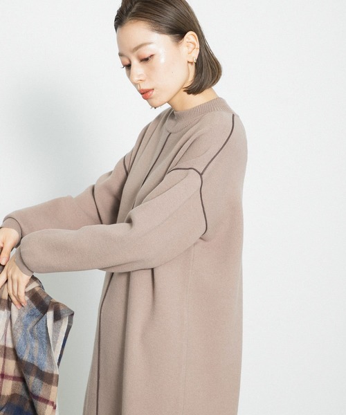 URBAN RESEARCH Sonny Label(アーバンリサーチサニーレーベル)の「カラーシームモックネックニットワンピース(ワンピース・レディース・ブラック/グレー/ベージュ系その他・FREE)」の7枚目の写真