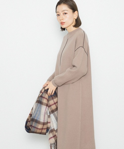 URBAN RESEARCH Sonny Label(アーバンリサーチサニーレーベル)の「カラーシームモックネックニットワンピース(ワンピース・レディース・ブラック/グレー/ベージュ系その他・FREE)」の8枚目の写真