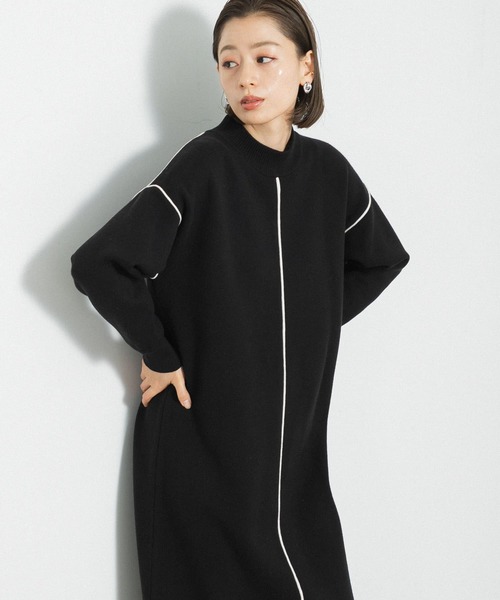 URBAN RESEARCH Sonny Label(アーバンリサーチサニーレーベル)の「カラーシームモックネックニットワンピース(ワンピース・レディース・ブラック/グレー/ベージュ系その他・FREE)」の15枚目の写真