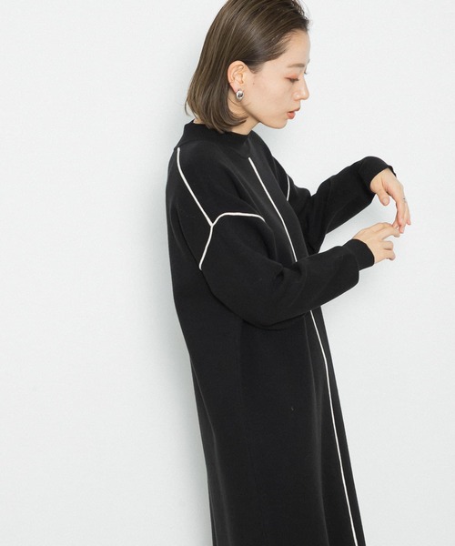 URBAN RESEARCH Sonny Label(アーバンリサーチサニーレーベル)の「カラーシームモックネックニットワンピース(ワンピース・レディース・ブラック/グレー/ベージュ系その他・FREE)」の18枚目の写真