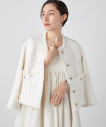 フラッグツイードノーカラージャケット