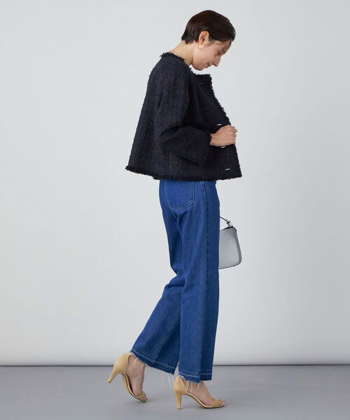 NOLLEY'S sophi ネイビー　ツイードジャケット NOLLEY'S Sophi ジャケット テーラードジャケット ラメ混