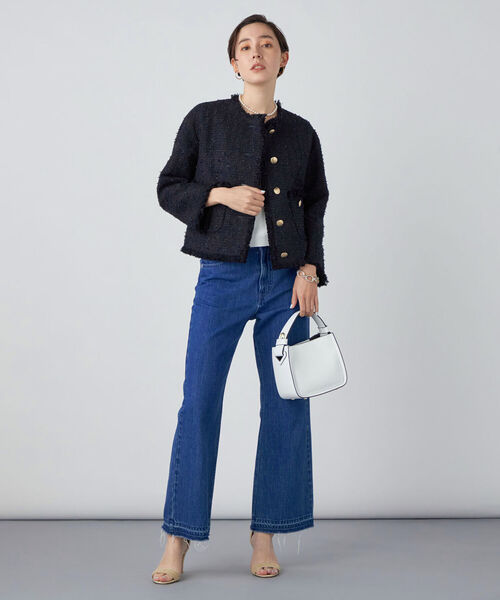 NOLLEY’S Sophi（ノーリーズソフィ）の「フラッグツイードノーカラージャケット（ノーカラージャケット・レディース・オフホワイト/ネイビー・38/36）」の10枚目の写真