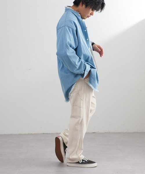 Lee(リー)の「【Lee/リー】別注デニムフリンジバンドカラーシャツ(シャツ/ブラウス・メンズ・ネイビー/サックスブルー・M/L)」の12枚目の写真