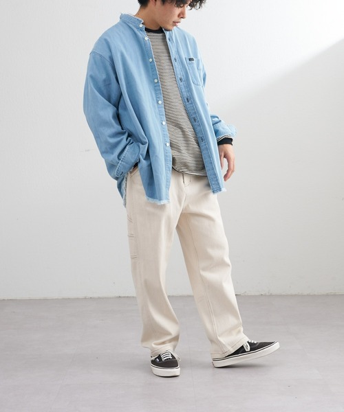 Lee(リー)の「【Lee/リー】別注デニムフリンジバンドカラーシャツ(シャツ/ブラウス・メンズ・ネイビー/サックスブルー・M/L)」の20枚目の写真