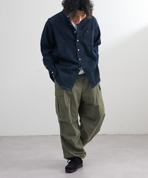 Lee(リー)の「【Lee/リー】別注デニムフリンジバンドカラーシャツ(シャツ/ブラウス・メンズ・ネイビー/サックスブルー・M/L)」の21枚目の写真