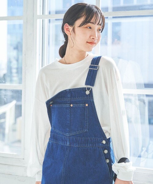 coen（コーエン）の「シアーボーダーロングスリーブTシャツ（Tシャツ/カットソー・レディース・オフホワイト/ブラック・M/L）」の17枚目の写真