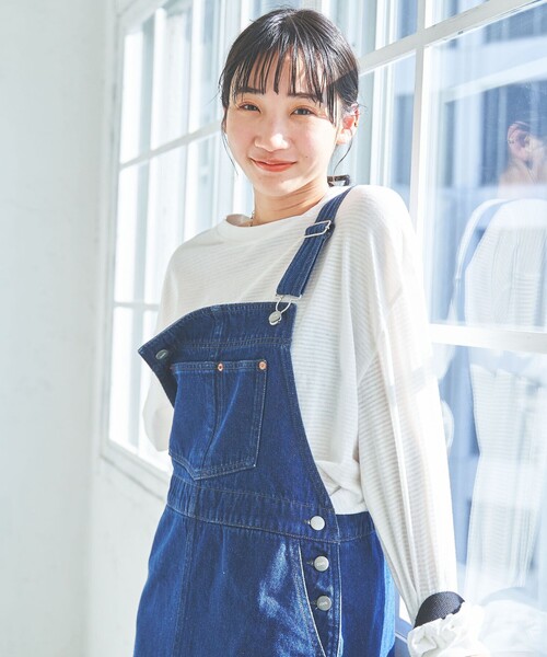 coen（コーエン）の「シアーボーダーロングスリーブTシャツ（Tシャツ/カットソー・レディース・オフホワイト/ブラック・M/L）」の21枚目の写真