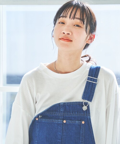 coen（コーエン）の「シアーボーダーロングスリーブTシャツ（Tシャツ/カットソー・レディース・オフホワイト/ブラック・M/L）」の4枚目の写真