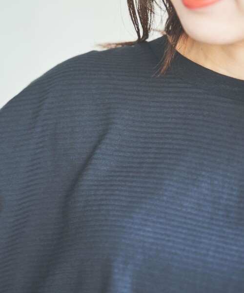 coen（コーエン）の「シアーボーダーロングスリーブTシャツ（Tシャツ/カットソー・レディース・オフホワイト/ブラック・M/L）」の7枚目の写真