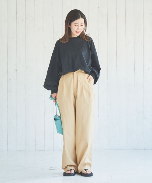 coen（コーエン）の「シアーボーダーロングスリーブTシャツ（Tシャツ/カットソー・レディース・オフホワイト/ブラック・M/L）」の8枚目の写真