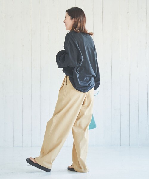 coen（コーエン）の「シアーボーダーロングスリーブTシャツ（Tシャツ/カットソー・レディース・オフホワイト/ブラック・M/L）」の10枚目の写真