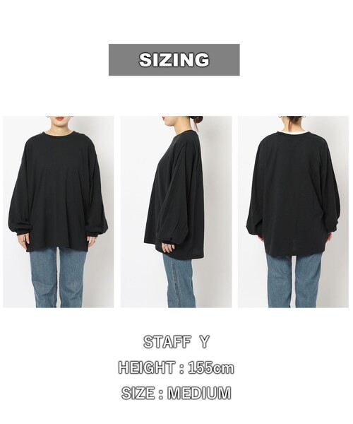 coen（コーエン）の「シアーボーダーロングスリーブTシャツ（Tシャツ/カットソー・レディース・オフホワイト/ブラック・M/L）」の11枚目の写真