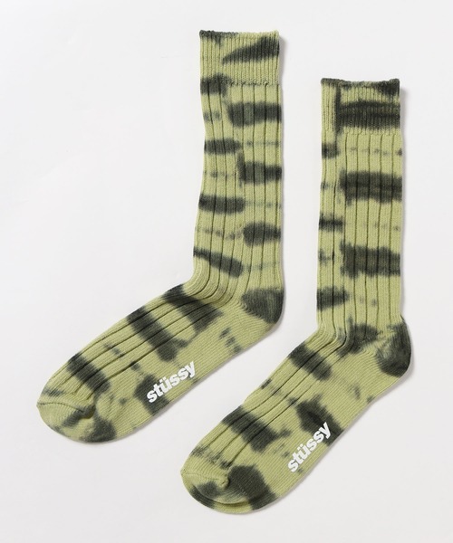 STUSSY(ステューシー)の「STUSSY/ステューシー Dyed Stripe Ribbed Crew Socks 靴下(ソックス/靴下・メンズ・ラベンダー/グリーン・FREE)」の6枚目の写真