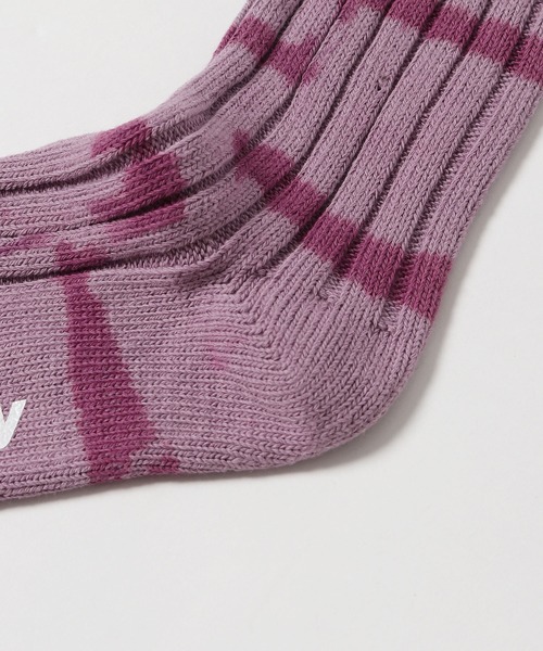 STUSSY(ステューシー)の「STUSSY/ステューシー Dyed Stripe Ribbed Crew Socks 靴下(ソックス/靴下・メンズ・ラベンダー/グリーン・FREE)」の8枚目の写真