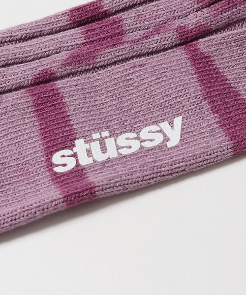 STUSSY(ステューシー)の「STUSSY/ステューシー Dyed Stripe Ribbed Crew Socks 靴下(ソックス/靴下・メンズ・ラベンダー/グリーン・FREE)」の7枚目の写真