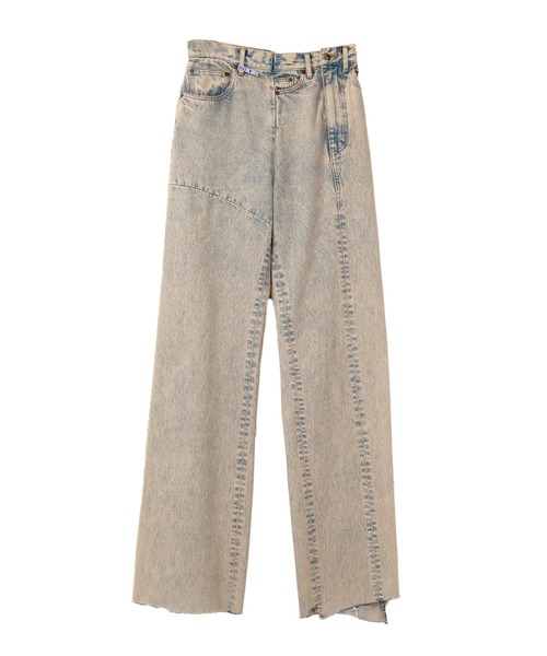 Maison MIHARA YASUHIRO(メゾンミハラヤスヒロ)の「Deconstructed Denim Pants(デニムパンツ・レディース・インディゴブルー/ベージュ・38)」の2枚目の写真
