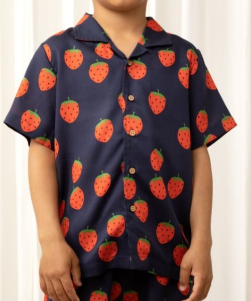 Mini Rodini（ミニロディーニ）の「mini rodini / いちご総柄半袖