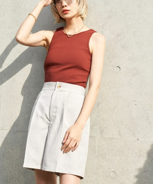 Auntie Rosa Holiday（アンティローザホリデー）の「タックショートパンツ / サイズ展開あり（その他パンツ・レディース・ブラック/ベージュ・MEDIUM/SMALL）」の19枚目の写真