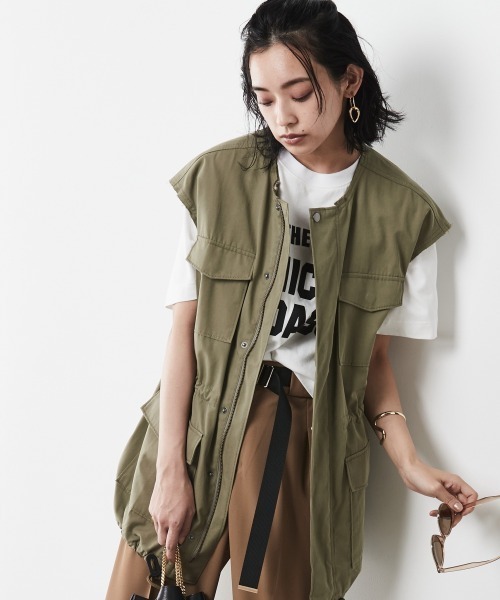 CHIC STYLE（シックスタイル）の「＜大きいサイズ＞ミリタリーベスト シックスタイル（ベスト・レディース・カーキ/ブラック・LL/4L/3L/L/5L）」の20枚目の写真