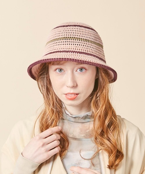 kaorinomori（カオリノモリ）の「kaorinomori ディーハット（ハット・レディース・ピンク/グリーン・M/57.5cm）」の2枚目の写真