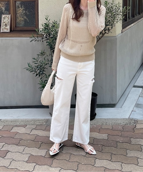 LE MORE(リモア)の「サイドカットハイウエストデニム(デニムパンツ・レディース・ブラック/ライトブルー/ホワイト・S/M)」の10枚目の写真