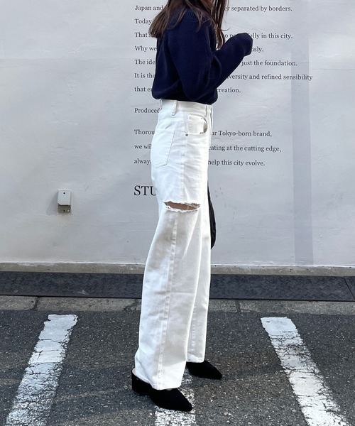 LE MORE(リモア)の「サイドカットハイウエストデニム(デニムパンツ・レディース・ブラック/ライトブルー/ホワイト・S/M)」の17枚目の写真