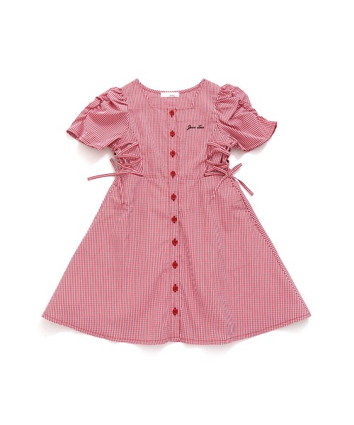JENNI love（ジェニィラブ）の「ギンガムチェックレースアップワンピ（ワンピース・キッズ・ブラック/サックスブルー/レッド・140cm/160cm/130cm/150cm）」の11枚目の写真