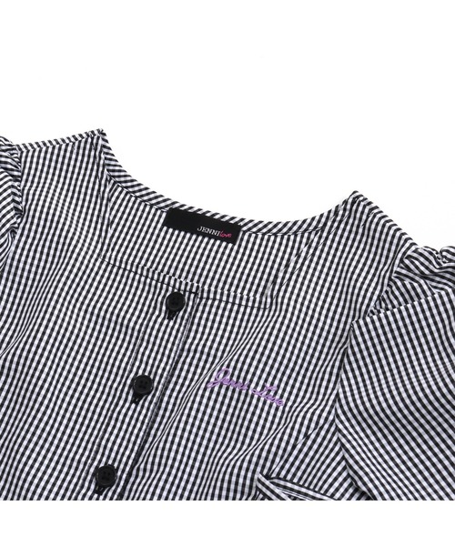 JENNI love（ジェニィラブ）の「ギンガムチェックレースアップワンピ（ワンピース・キッズ・ブラック/サックスブルー/レッド・140cm/160cm/130cm/150cm）」の13枚目の写真