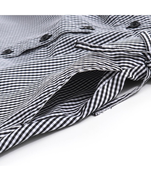 JENNI love（ジェニィラブ）の「ギンガムチェックレースアップワンピ（ワンピース・キッズ・ブラック/サックスブルー/レッド・140cm/160cm/130cm/150cm）」の18枚目の写真