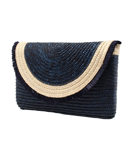 LE TALON(ルタロン)の「◇BERTINI ラフィア カブセ クラッチ(クラッチバッグ・レディース・チャコールグレー/ネイビー/レッド・FREE)」の8枚目の写真