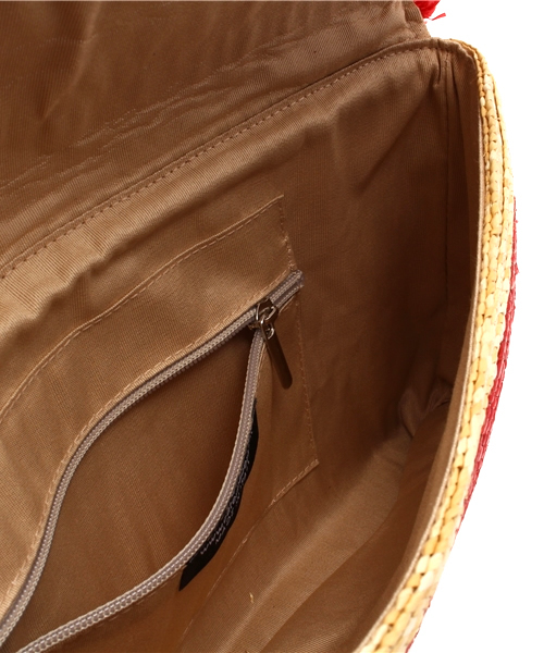 LE TALON(ルタロン)の「◇BERTINI ラフィア カブセ クラッチ(クラッチバッグ・レディース・チャコールグレー/ネイビー/レッド・FREE)」の5枚目の写真