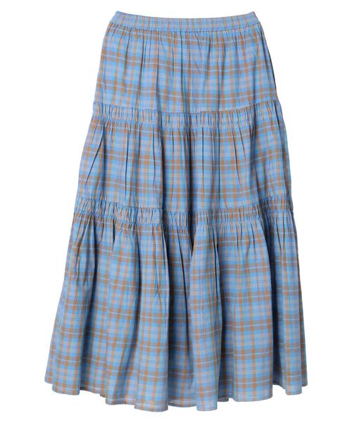 CRAFT STANDARD BOUTIQUE（クラフトスタンダードブティック）の「インドコットン　ティアードスカート（スカート・レディース・グリーン/イエロー/オフホワイト/ブラック/ブルー系その他4・M/L）」の6枚目の写真