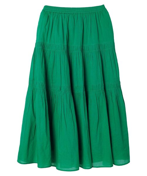 CRAFT STANDARD BOUTIQUE（クラフトスタンダードブティック）の「インドコットン　ティアードスカート（スカート・レディース・グリーン/イエロー/オフホワイト/ブラック/ブルー系その他4・M/L）」の19枚目の写真