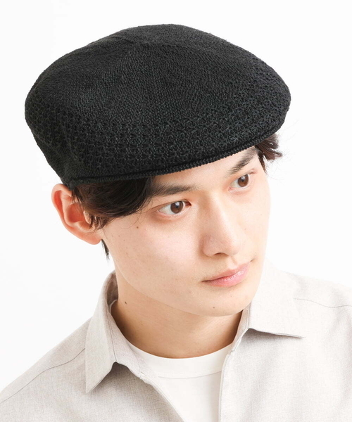 a.v.v（アーヴェヴェ）の「リネンサーモハンチング（ハンチング/ベレー帽・メンズ・ブラック/ベージュ・46）」の2枚目の写真