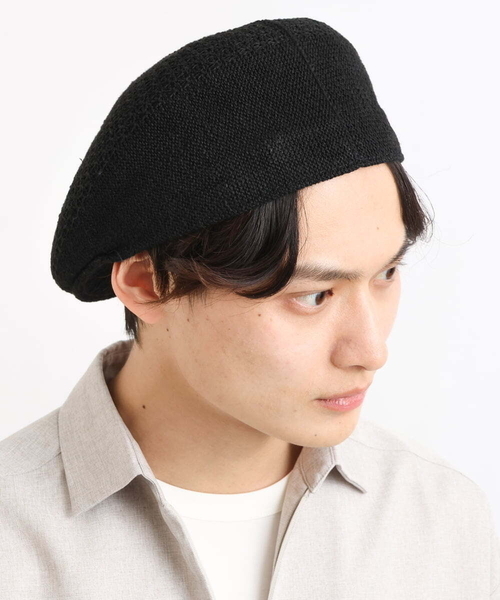 a.v.v（アーヴェヴェ）の「リネンサーモハンチング（ハンチング/ベレー帽・メンズ・ブラック/ベージュ・46）」の11枚目の写真