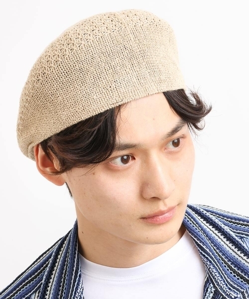 a.v.v（アーヴェヴェ）の「リネンサーモハンチング（ハンチング/ベレー帽・メンズ・ブラック/ベージュ・46）」の14枚目の写真