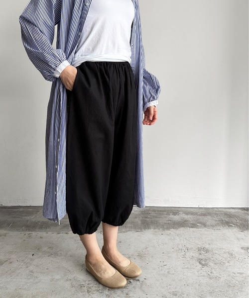 vent blanc(ヴァンブラン)の「vent blanc ヴァンブラン コットンリネン ボリュームパンツ(その他パンツ・レディース・ブラック/オフホワイト・FREE)」の16枚目の写真